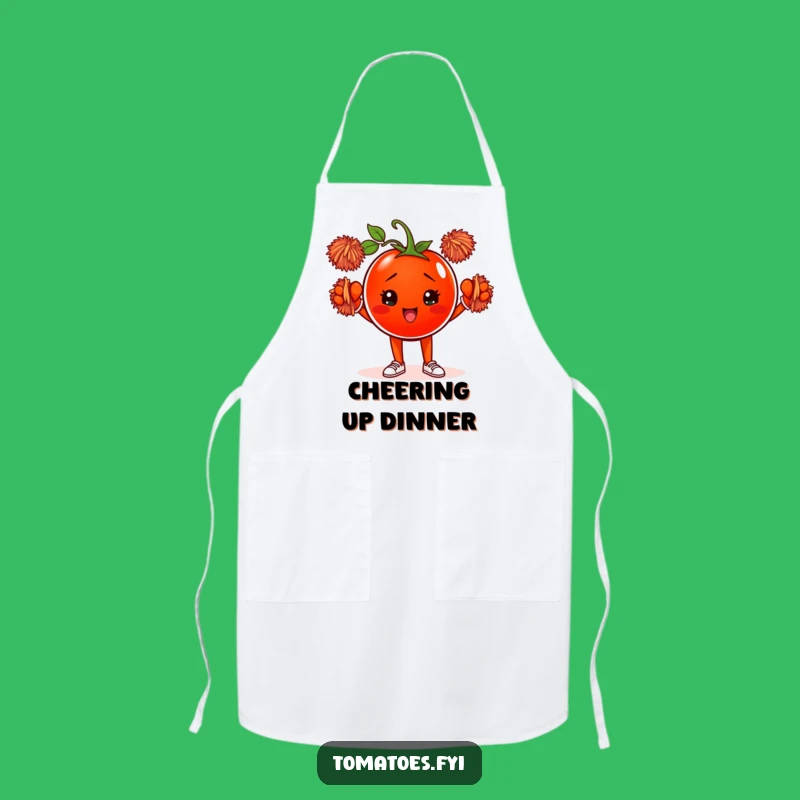 Funny Tomato Cheerleader Apron: Cook with Spirit, Perfect Chef's Humorous Gift