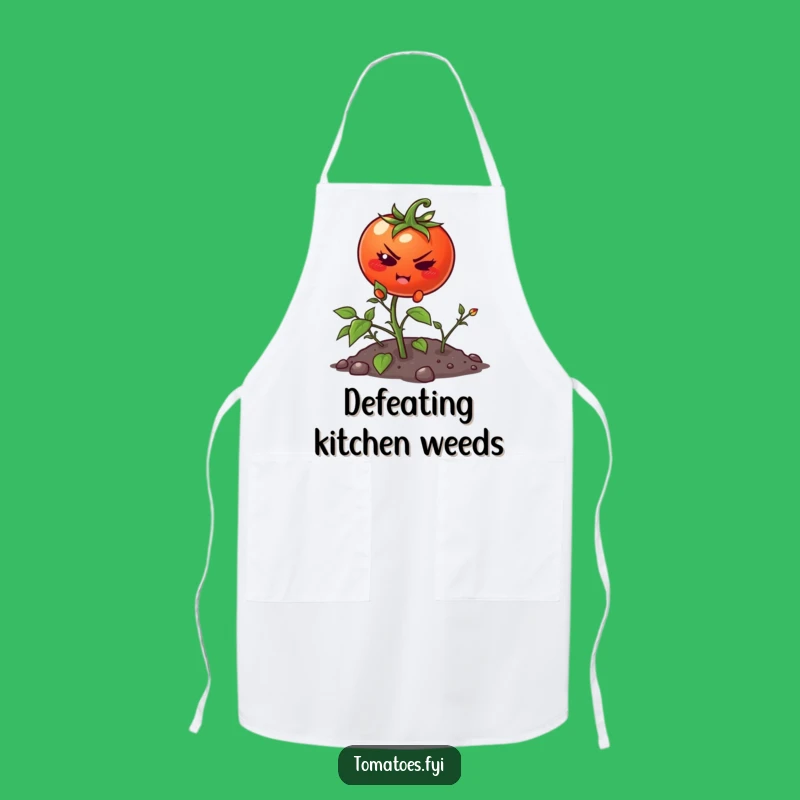 Funny Tomato Climbing Weed Apron - Kitchen Cartoon Effort Gift