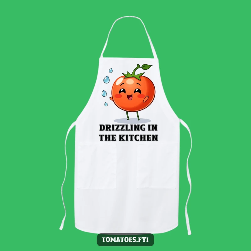 Funny Tomato Dew Drop Juggling Apron: Cook with Whimsical Flair