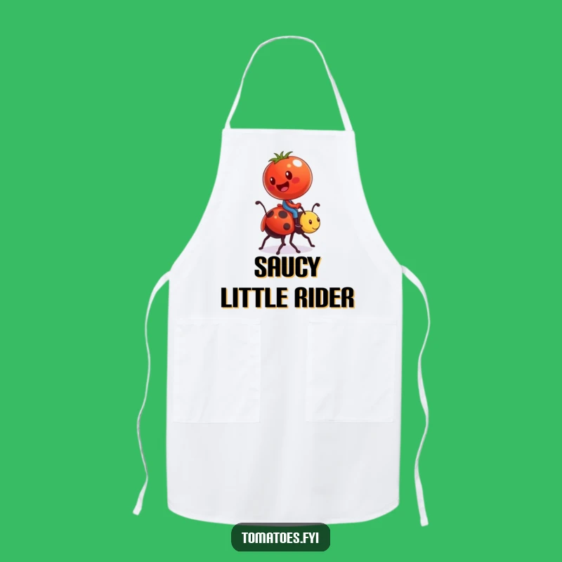 Funny Tomato Ladybug Kitchen Apron - Comical Chef Character Wear