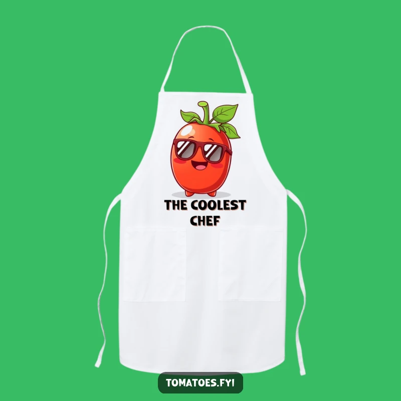 Funny Tomato Sunglasses Apron: Sunny kitchen style, useful funny gift for cooks.