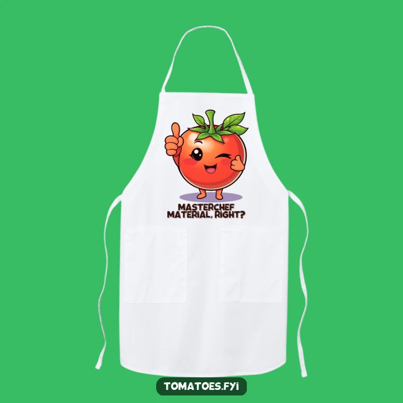 Funny Winking Tomato Thumbs Up Apron, Kitchen Confidence Booster, Practical Funny Gift