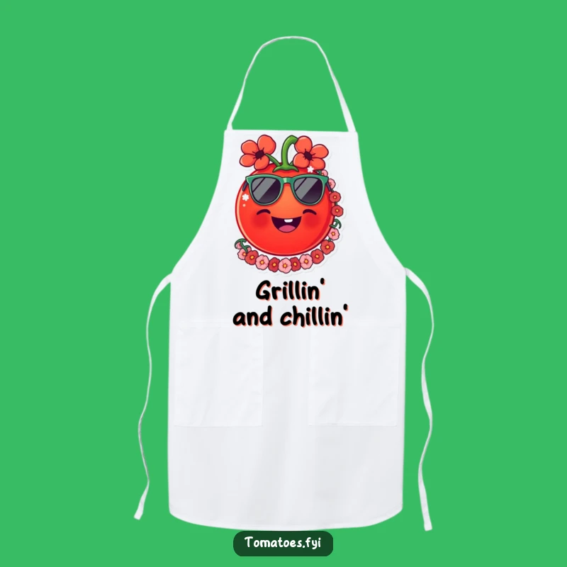 Funny Tomato Lei Apron - Cook Up Tropical Fun in the Kitchen