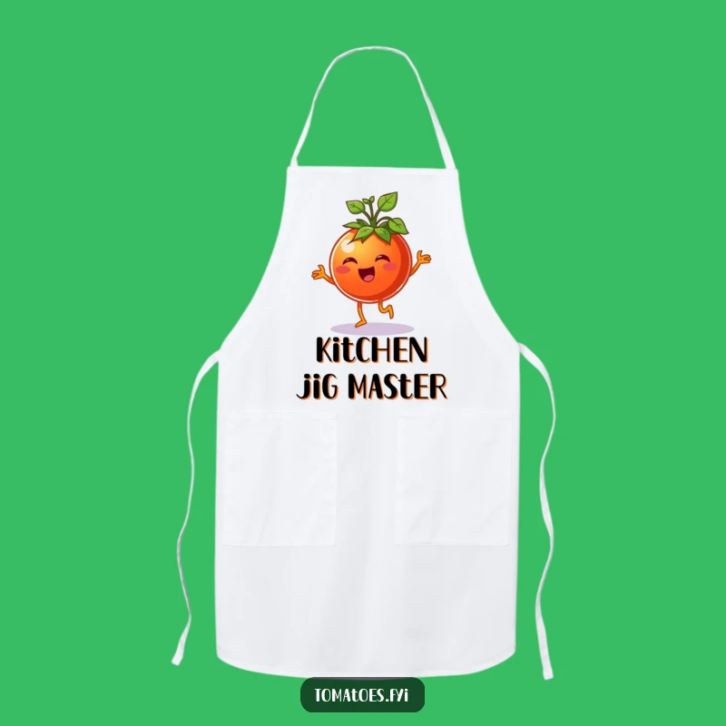Funny Tomato Jig Apron - Kitchen Cheer with Dancing Veggie Design