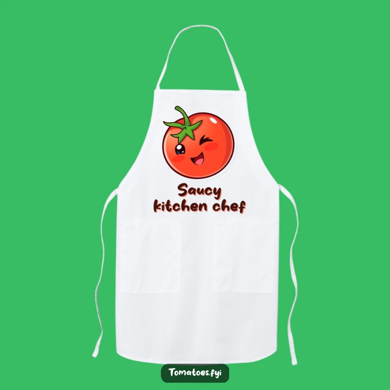 Funny Winking Tomato Apron: Chef's Wink, Kitchen Funny Gift