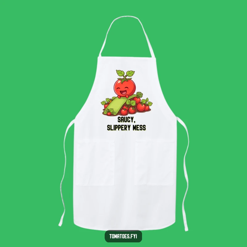 Funny Laughing Tomato Apron: Slippery Veggie Patch Kitchen Fun Gift