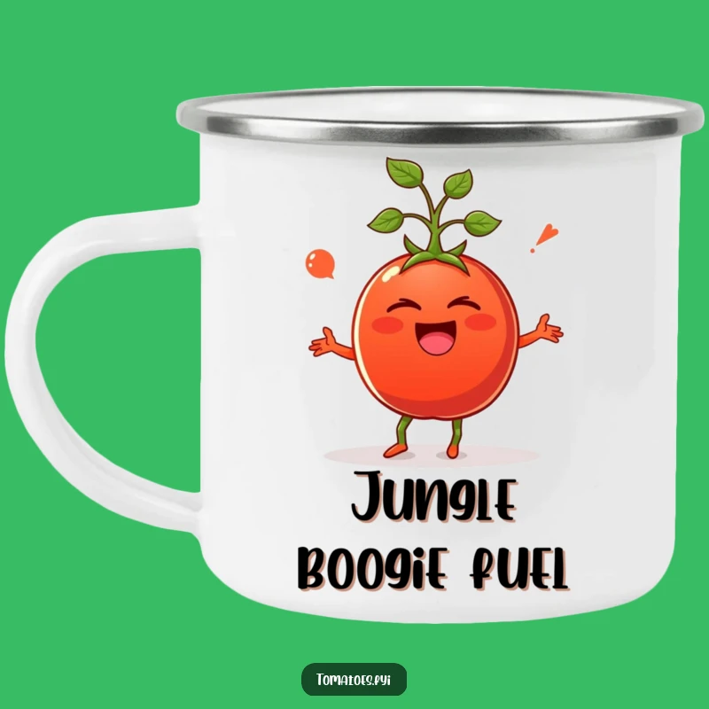 Funny Giggling Tomato Camping Mug, Outdoor Vegetable Laughs and a Perfect Funny Gift