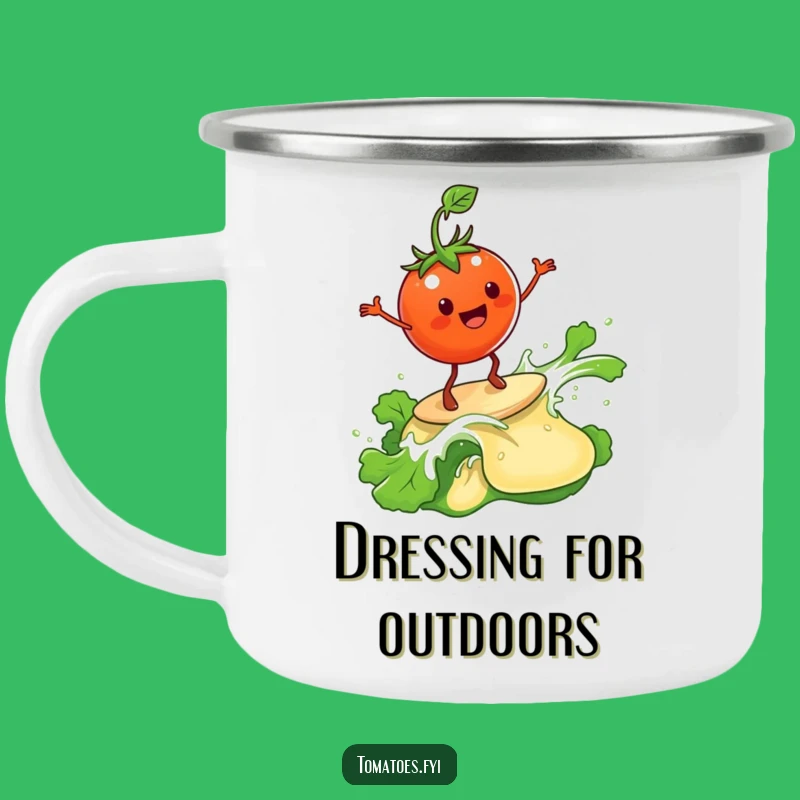 Funny Happy Tomato Camping Mug - Durable Surfing Salad Dressing Patriotic Funny Gift