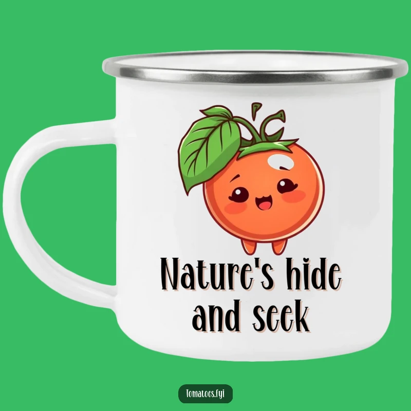 Funny Peeking Tomato Campfire Mug - Adventure with Hidden Fun