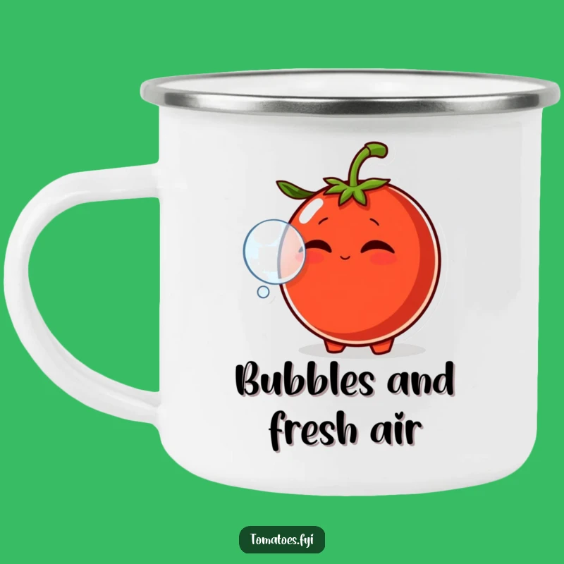 Funny Smirking Tomato Bubble Enamel Camping Mug - Adventure Drinkware