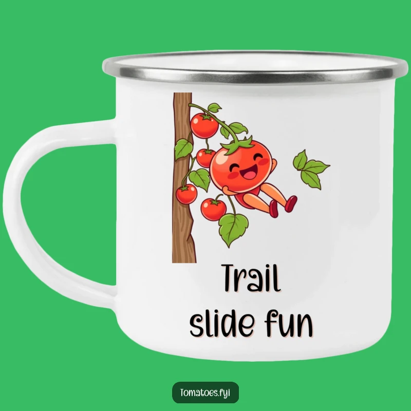 Funny Tomato Vine Slide Camping Mug: Adventure Fuel with Humor