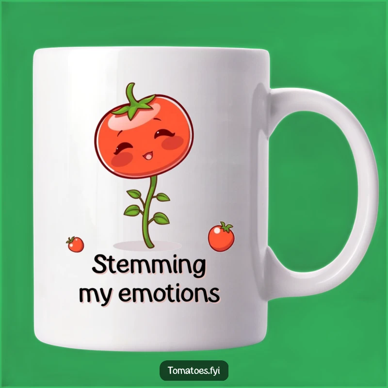 Funny Blushing Tomato Stem Balancing Mug - Hilarious Vegetable Gift for Veggie Lovers