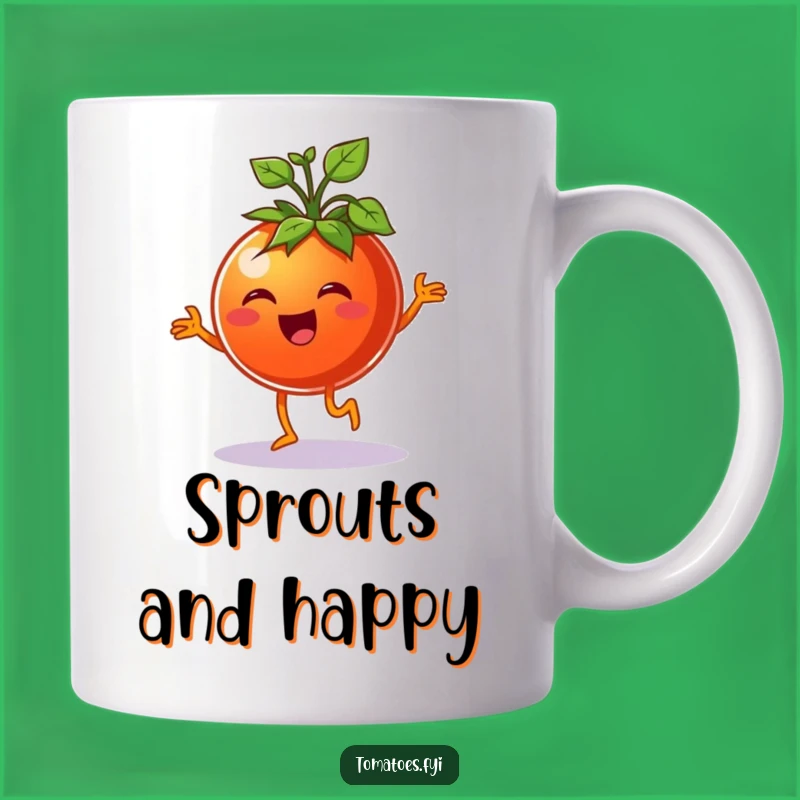 Funny Cheerful Tomato Jig Mug - Happy Veggie Dance Gift for Joyful Mornings