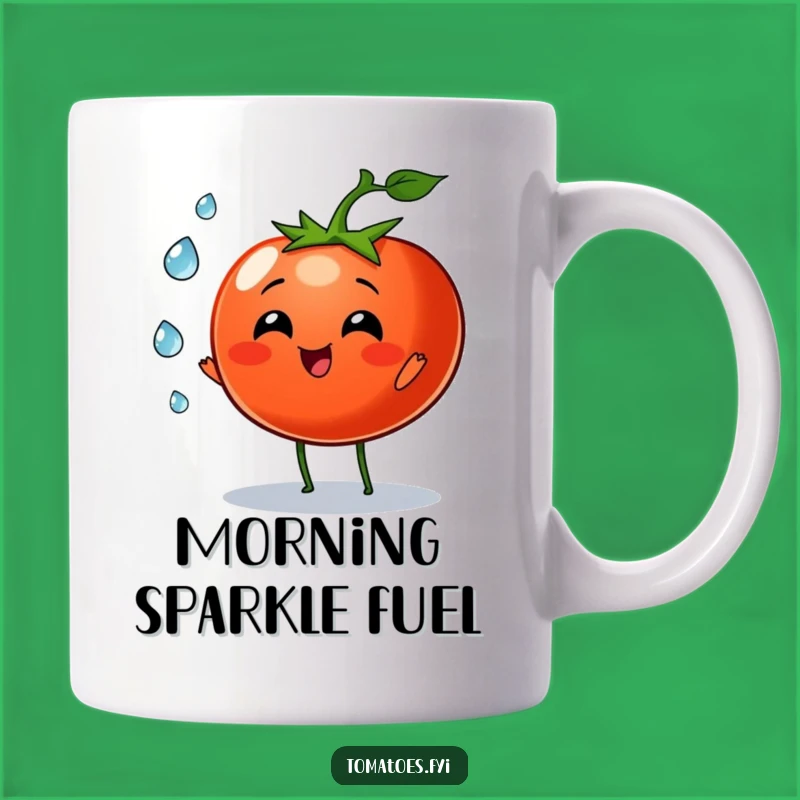 Funny Tomato Dew Drop Juggling Mug: Whimsical Nature Gift for Joyful Souls