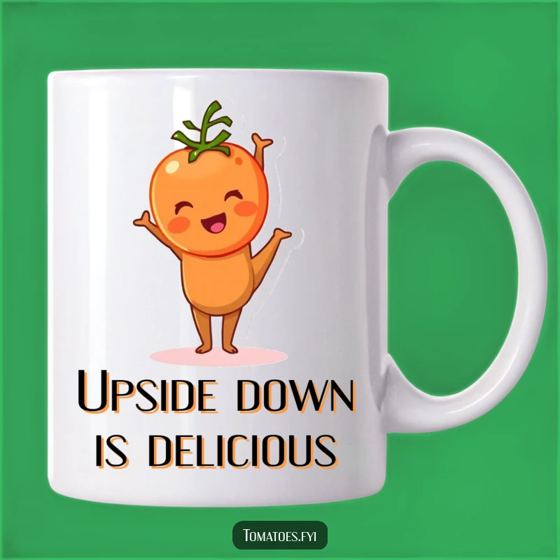 Funny Tomato Handstand Mug: Comedic Vegetable Workout Gift for Fitness Fans