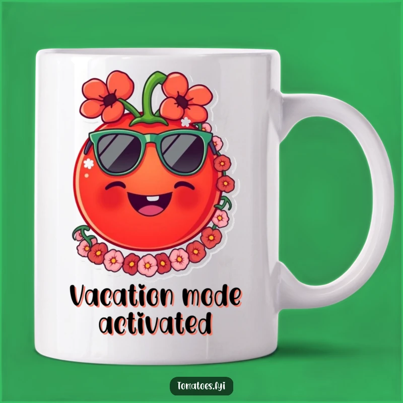 Funny Tomato Lei Mug - Tropical Vacation Vibes, Perfect Funny Gift!
