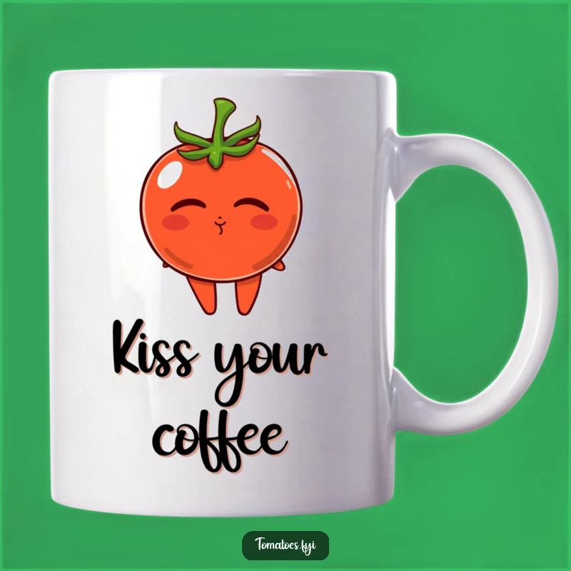Funny Tomato Mug: Kissing Veggie Character, A Perfect Romantic Gift!