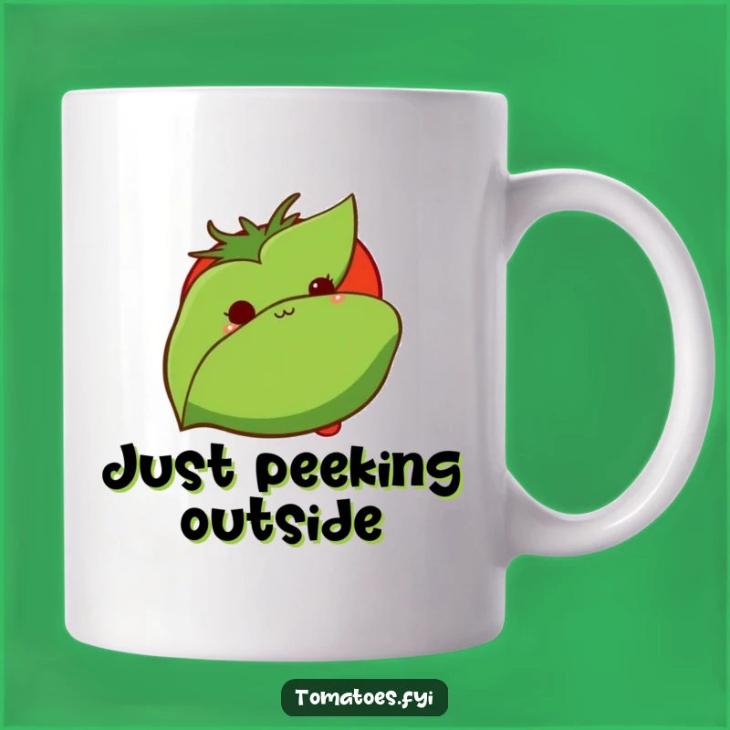 Funny Shy Tomato Mug: Adorable and Humorous Gift for Introverts Who Love Veggies!