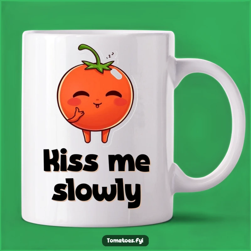 Funny Tomato Love Mug: Adorable Kissing Gift for Sweethearts and Veggie Lovers!