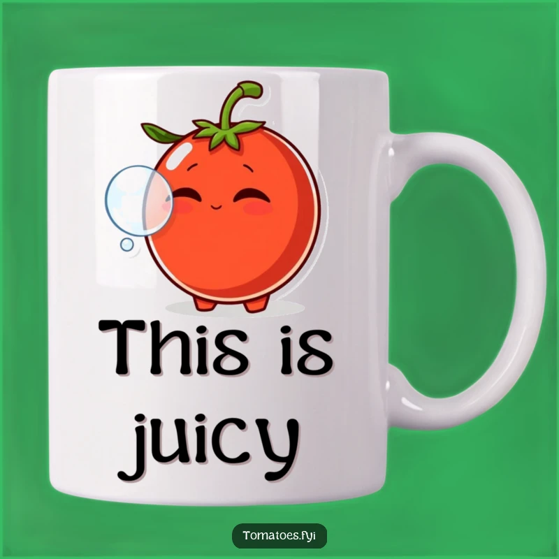 Funny Smirking Tomato Bubble Mug - Hilarious Veggie Character Gift