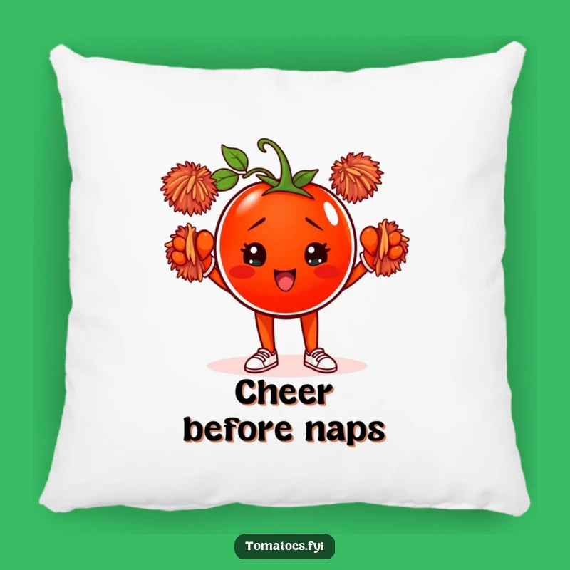 Funny Tomato Cheerleader Pillow: Cozy Comfort, Spirited Design