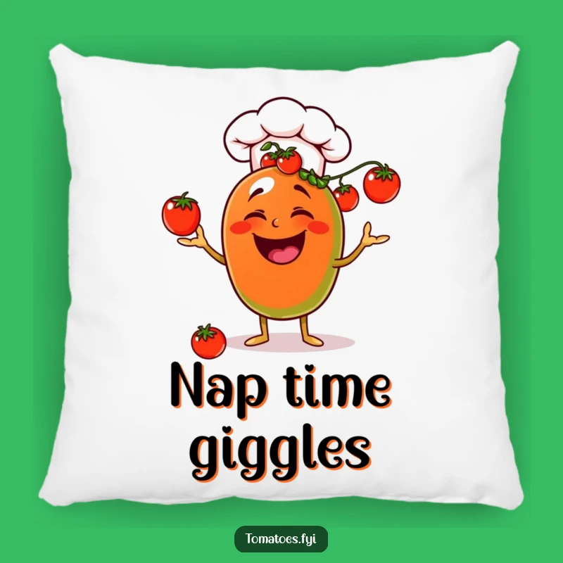 Cozy Funny Laughing Chef Tomato Pillow - Juggling Comfort Gift