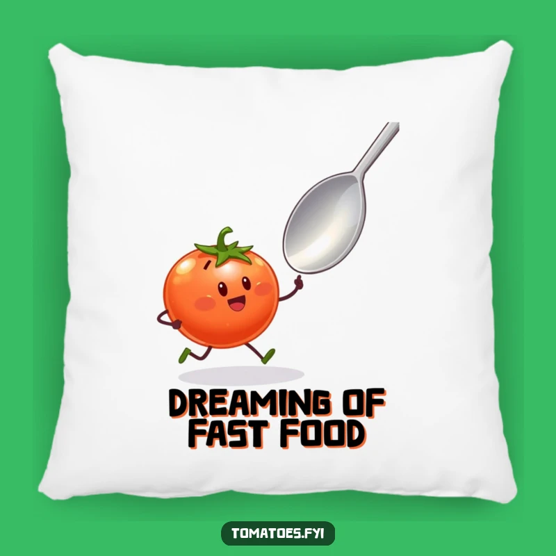 Funny Tomato Sprint Pillow: Cozy & Comedic Accent for Food Lovers