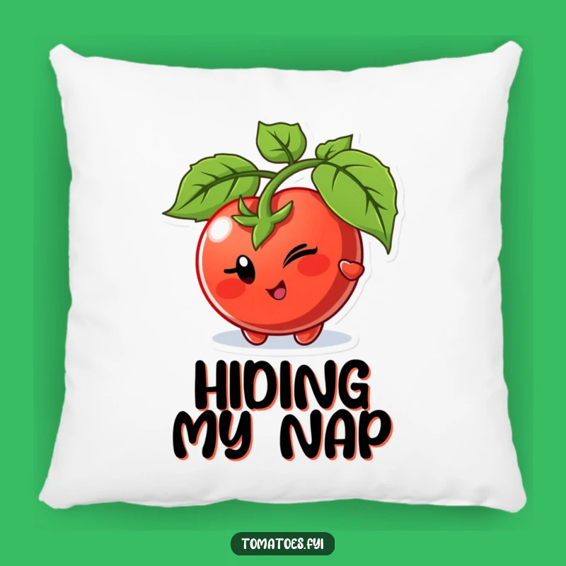Funny Winking Tomato Peeking Pillow - Comfy and Playful Home Decor