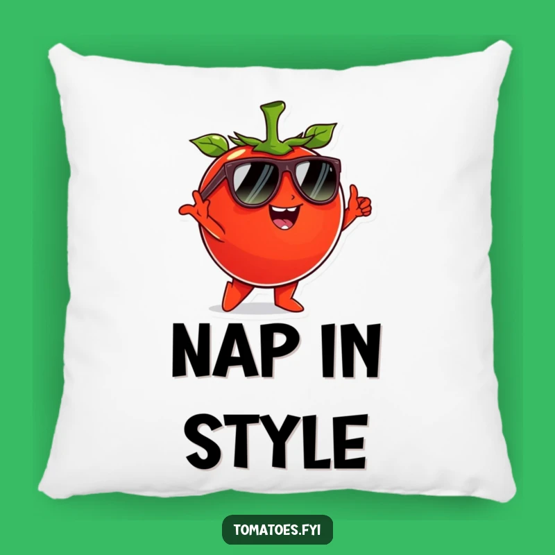 Funny Cool Tomato Pillow - Cozy Comfort & Sunglasses Pose