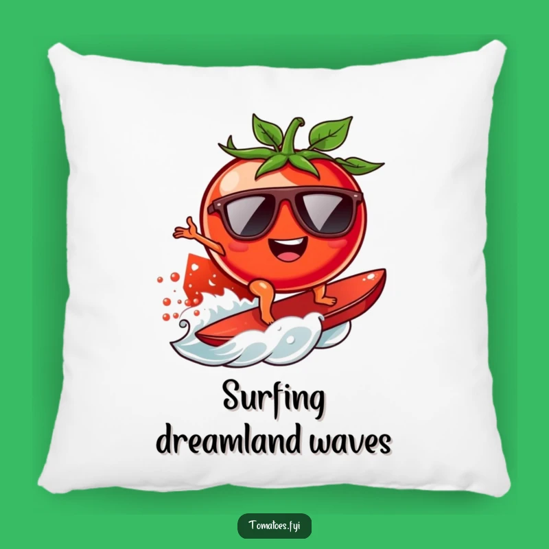 Cozy Funny Surfing Tomato Pillow: Plush Comfort & Beach Vibes, Great Gift