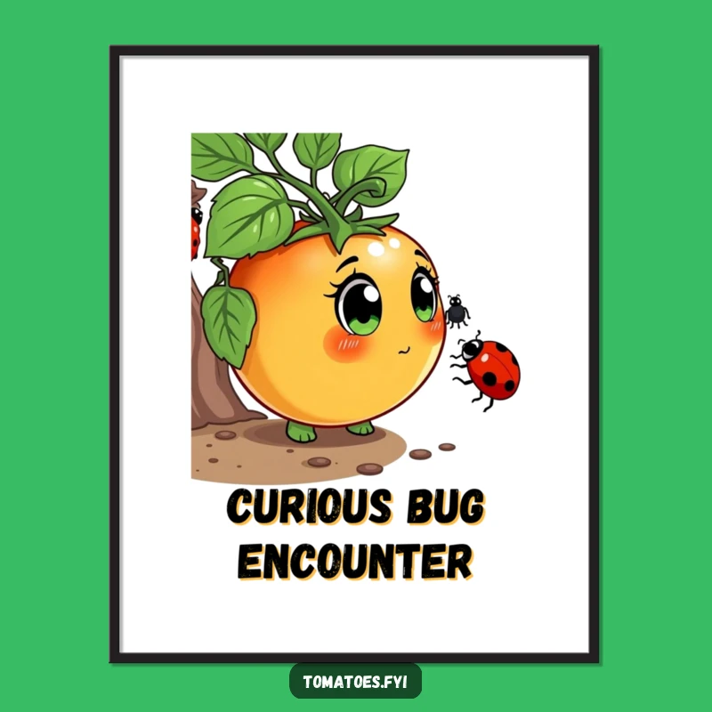 Funny Curious Tomato Digital Print: Instant Whimsical Decor, Perfect Gift!