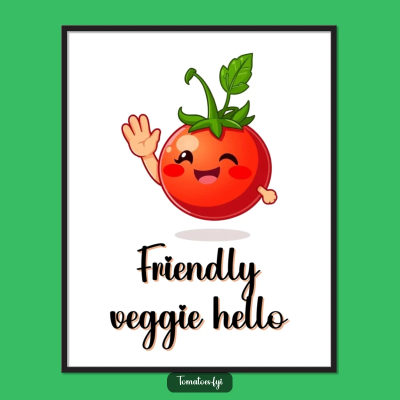 Funny Tomato Wave Digital Print: Instant Cheerful Art for Walls