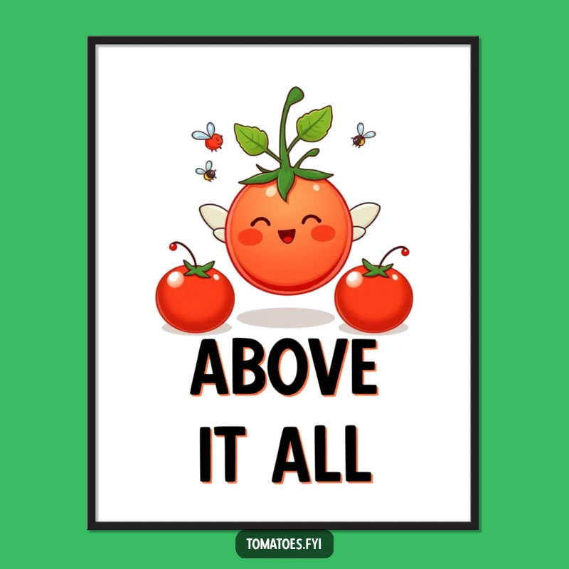 Funny Cheerful Tomato Digital Art - Instant Flying Winged Character Download Funny Gift