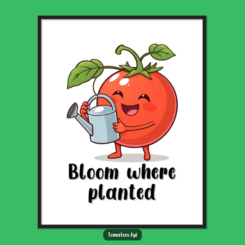 Funny Jovial Tomato Digital Art, Whimsical Garden Decor and a Perfect Funny Gift