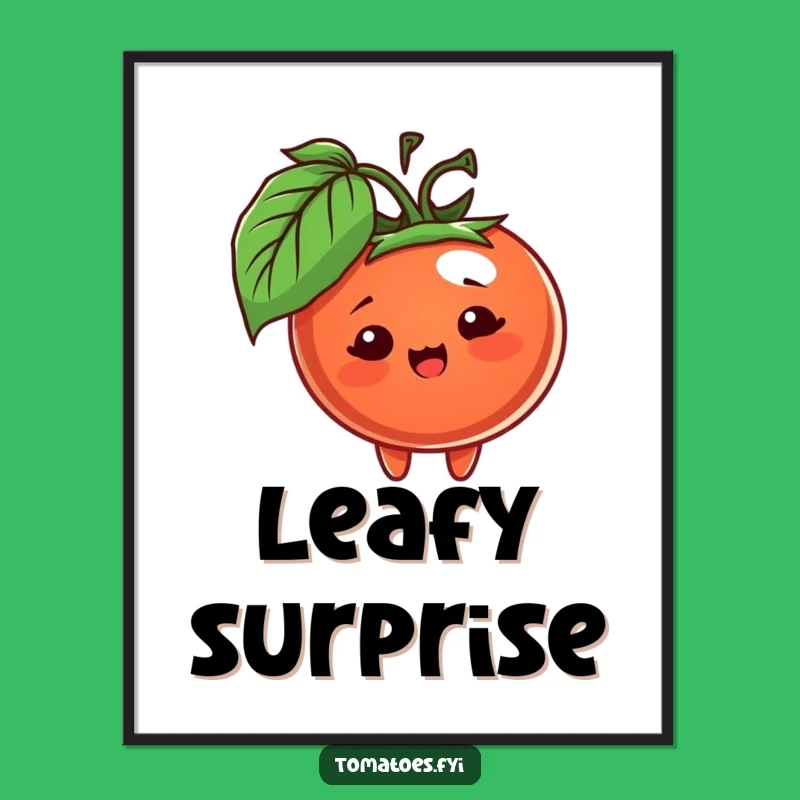 Funny Peeking Tomato Digital Art - Whimsical Garden Character Decor