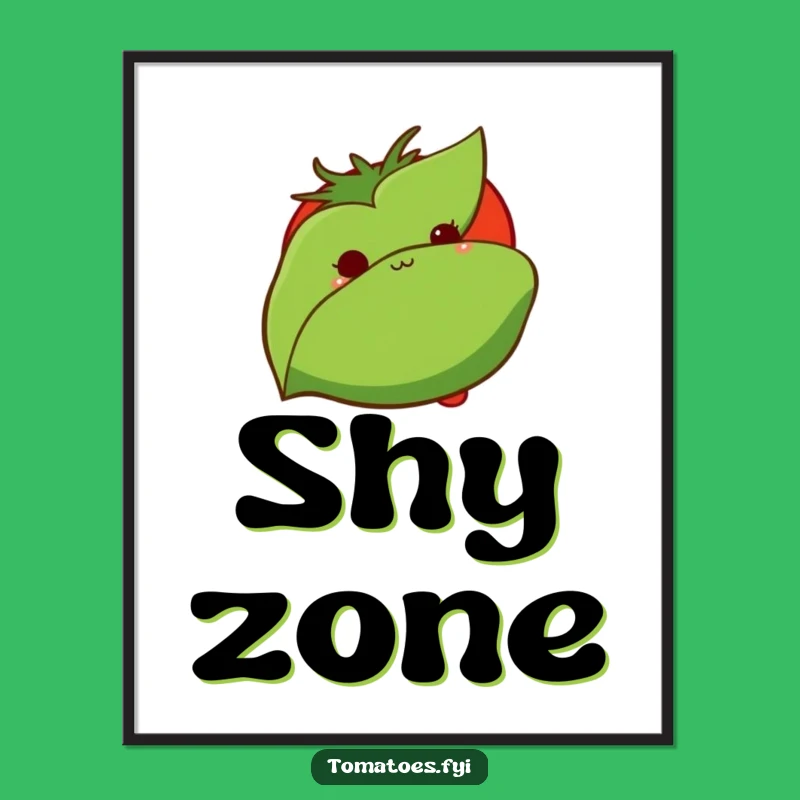 Funny Shy Tomato Digital Art Print: Adorable Wall Art for Introverts Who Love Veggies!