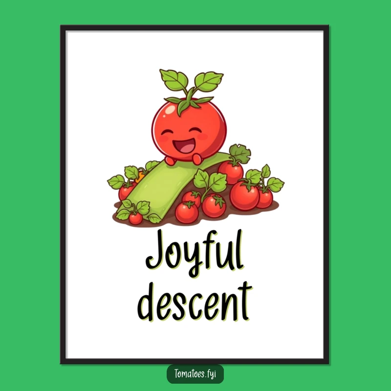 Funny Laughing Tomato Digital Art: Slippery Veggie Printable Gift
