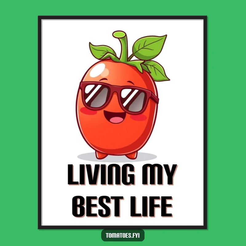 Funny Tomato Sunglasses Digital Art: Sunny day decor, unique funny gift for art lovers.