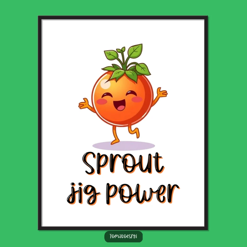 Funny Tomato Jig Digital Art - Printable Cheerful Veggie Dance
