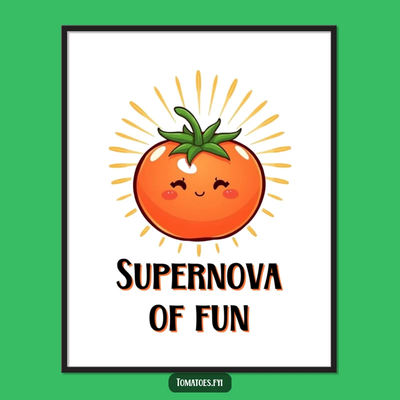 Funny Energetic Tomato Digital Art, Dynamic Wall Decor and a Perfect Funny Gift