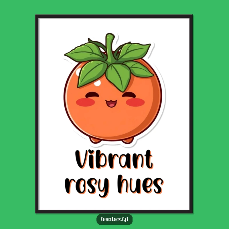 Funny Blushing Tomato Digital Art: Whimsical Decor for a Shy Space