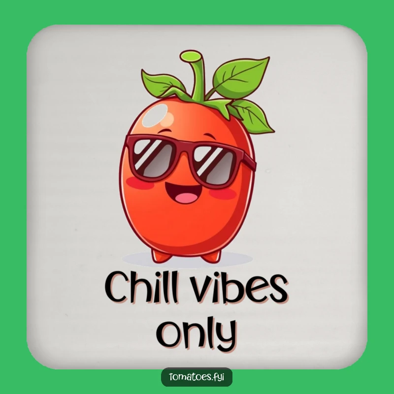 Funny Tomato Sunglasses Coaster: Sunny day protection, excellent funny gift for hosts.
