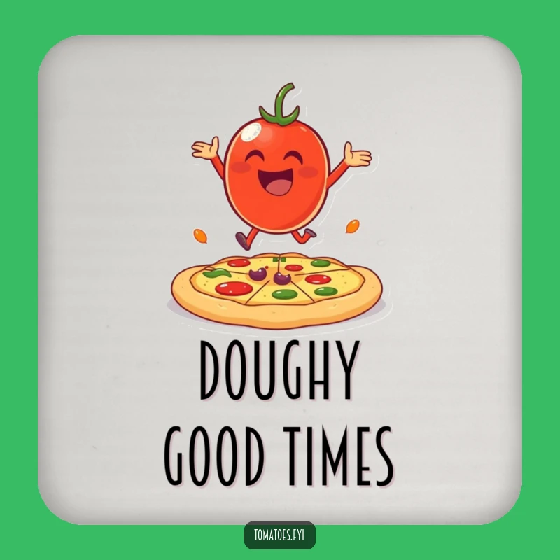 Funny Tomato Pizza Bounce Coaster - Cheerful & Hilarious Drink Gift