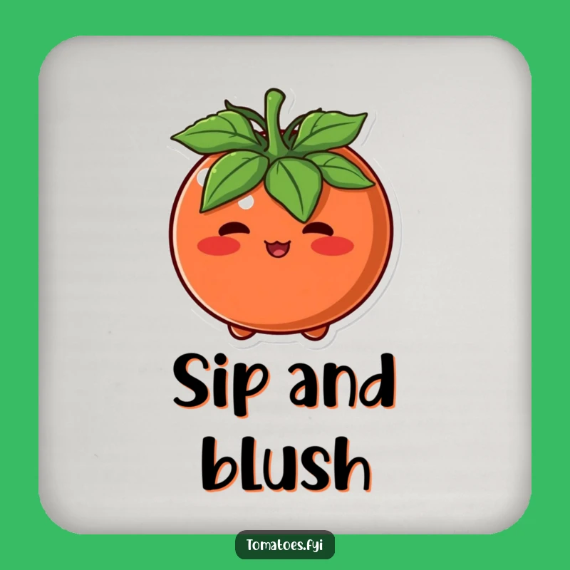 Funny Blushing Tomato Coaster: Protect Surfaces with Cute Embarrassment