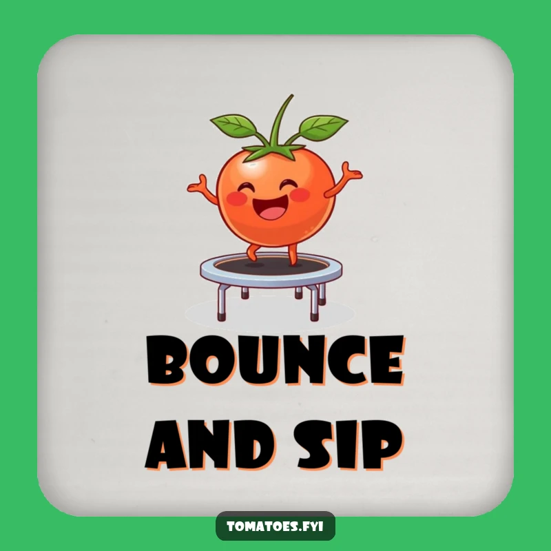 Funny Bouncing Tomato Drink Coaster: Happy Trampoline Fun Protector