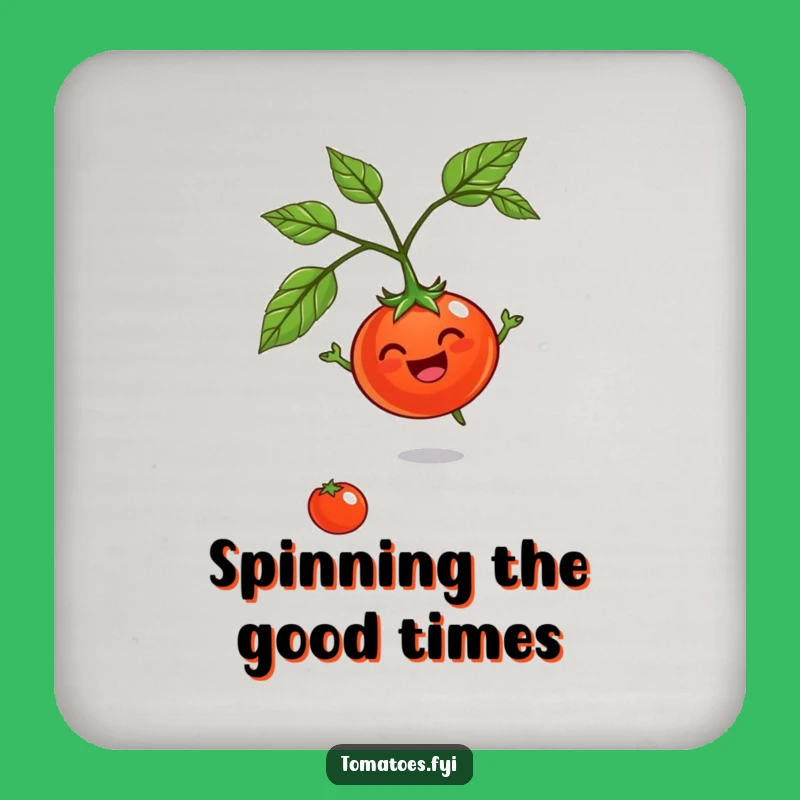Funny Jovial Tomato Coaster: Spinning style, superb funny gift for hosts.