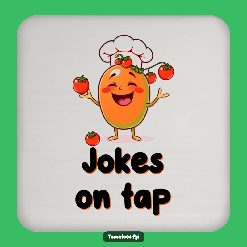 Funny Laughing Chef Tomato Coaster Set - Juggling Table Protection Gift