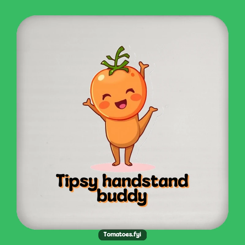Funny Tomato Handstand Drink Coaster: Protect Surfaces with Humor