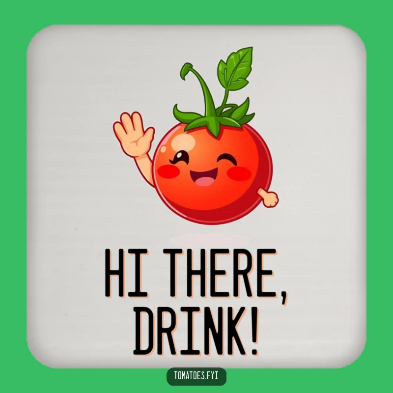Funny Tomato Wave Coaster Set: Protect Surfaces with Friendly Greetings