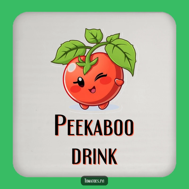 Funny Winking Tomato Coaster Set - Playful Veggie Protection for Your Surfaces